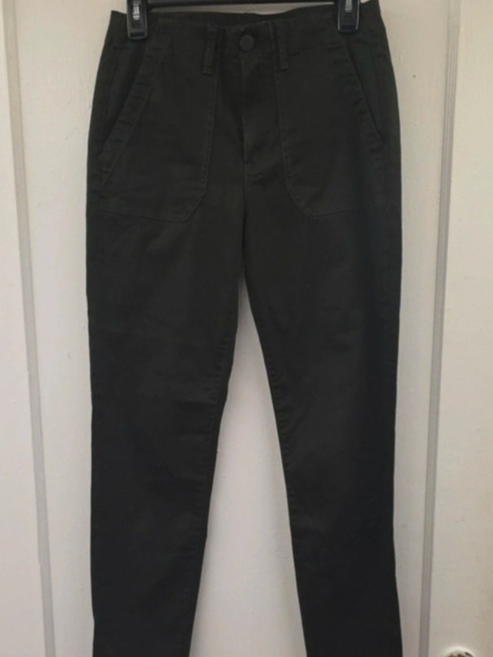 KUT From the Kloth Reese Coated Ankle Straight Pants Dark Green Size 6